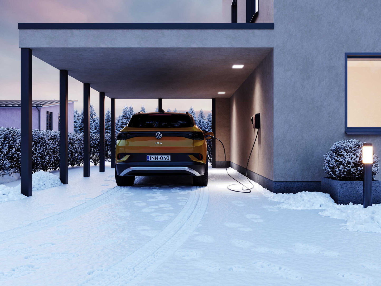 Innohome Charlie-3 -sähköauton latausasema4.8m kaapeli, dip-säädettävä latausteho 2,3-22 kW - autonlataus.com