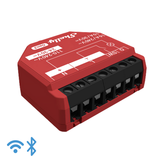 Shelly Plus 1PM Gen3 Rele sähkön mittauksella (WiFi-ohjaus), 1-kanavainen - autonlataus.com