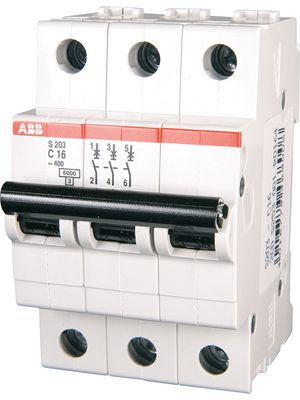 ABB S203-C16 johdonsuojakatkaisija 3P 6kA - autonlataus.com