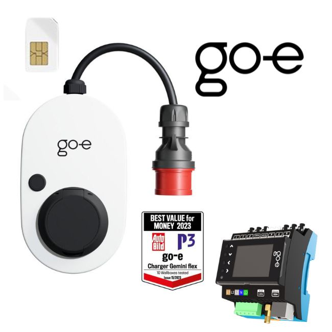 ENNAKKOTARJOUS go-e 2.0 Gemini Flex 22kW ja Controller (Dynaaminen mittaroitu kuormanhallinta), SIM-versio - autonlataus.com