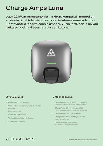 ENNAKKOTARJOUS! Charge Amps Luna Latausasema 22kW