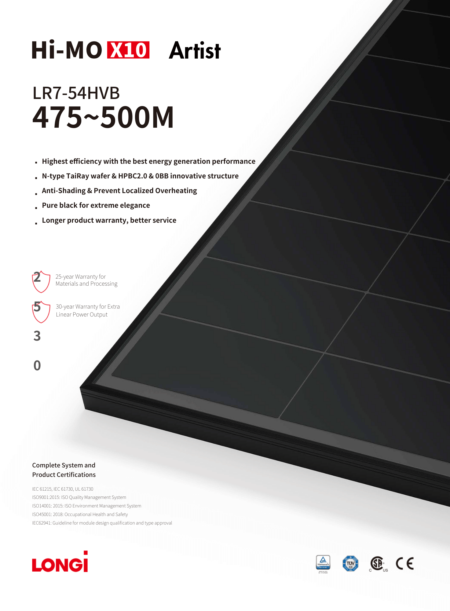 AURINKOPANEELI LONGI HI-MO X6 475W MUSTA - autonlataus.com