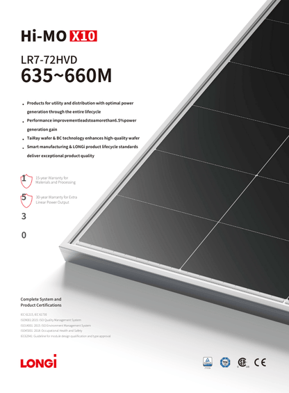 Longi HI-MO X10 BiFacial 645W Aurinkopaneeli - autonlataus.com