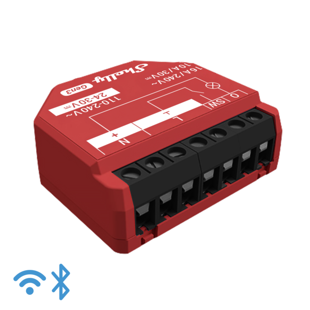 Shelly Plus 1PM Relay with electricity measurement (WiFi control), 1-channel