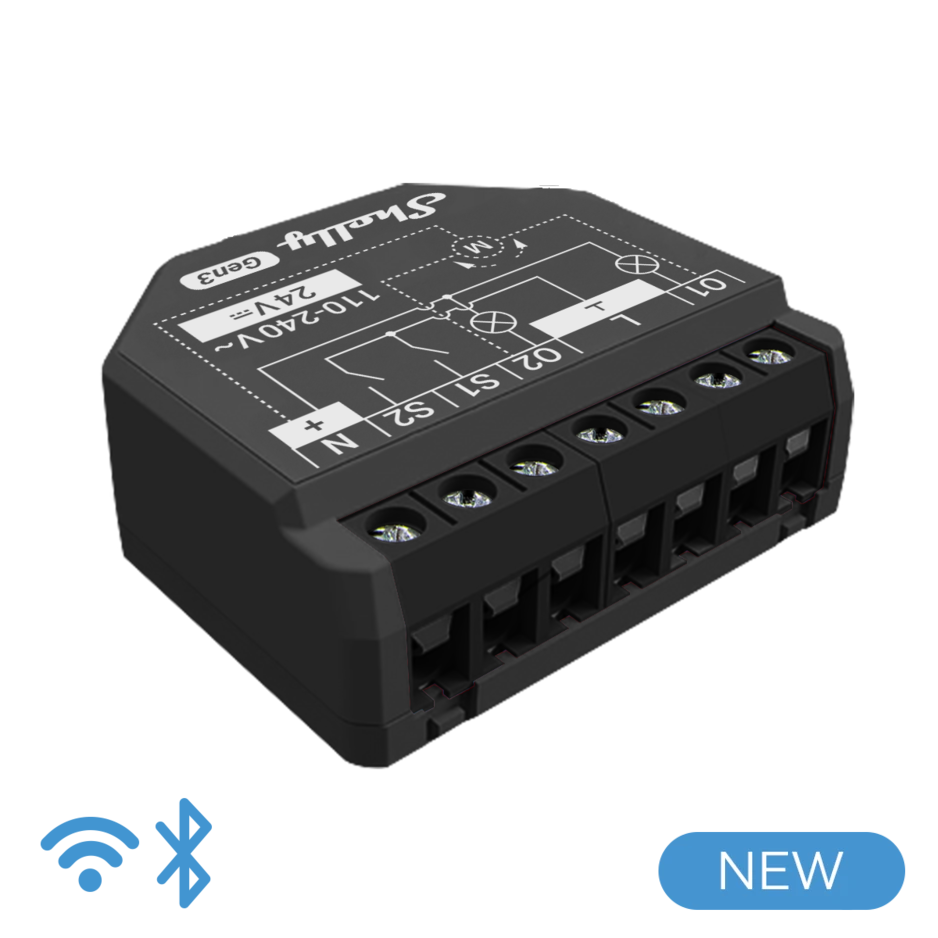 Shelly Plus 2PM Relay with electricity measurement (WiFi control), 2-channel