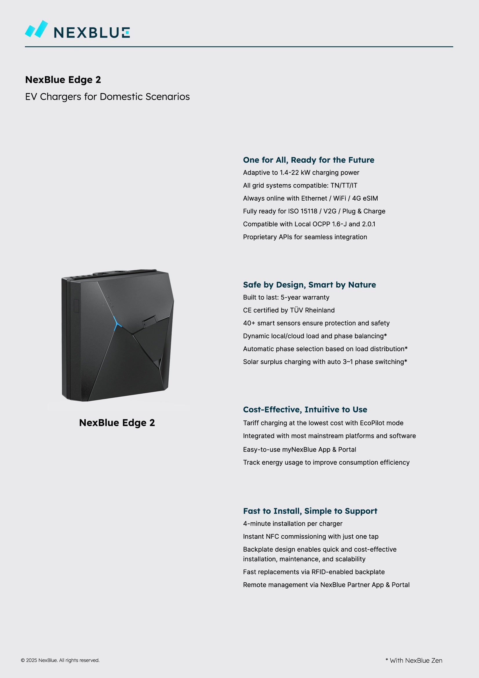 Nexblue Edge 2 network device with sleek black design and multiple ports for high-speed internet connectivity.