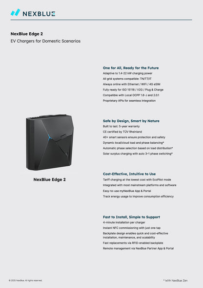 Nexblue Edge 2 network device with sleek black design and multiple ports for high-speed internet connectivity.