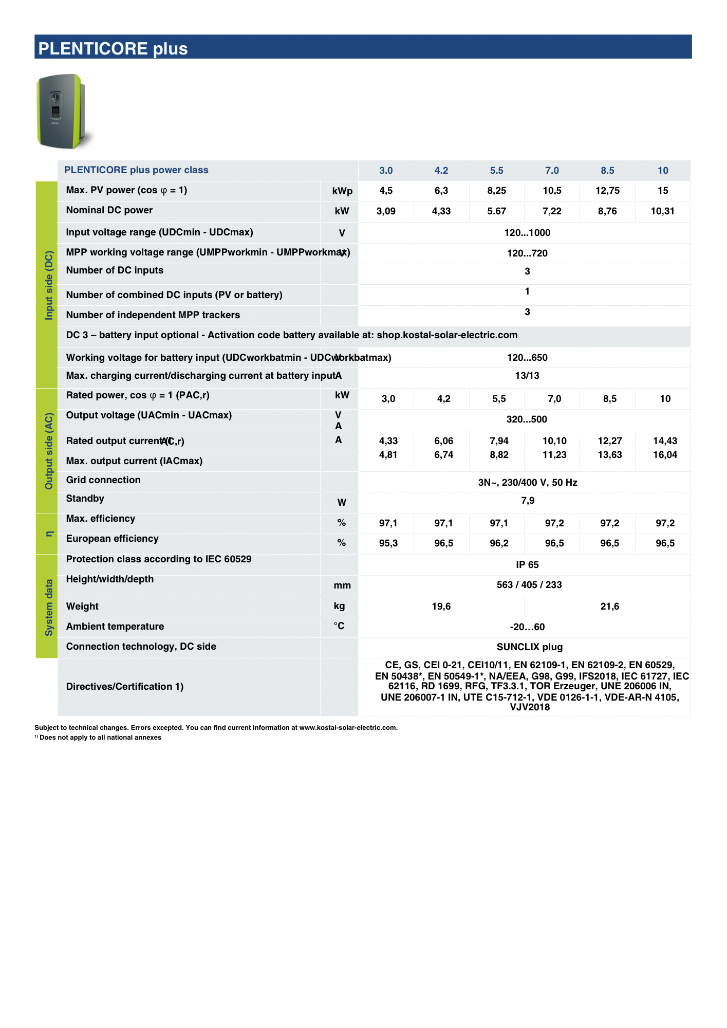 KOSTAL PLENTICORE PLUS 10 G2 HYBRID- INVERTTERI - autonlataus.com