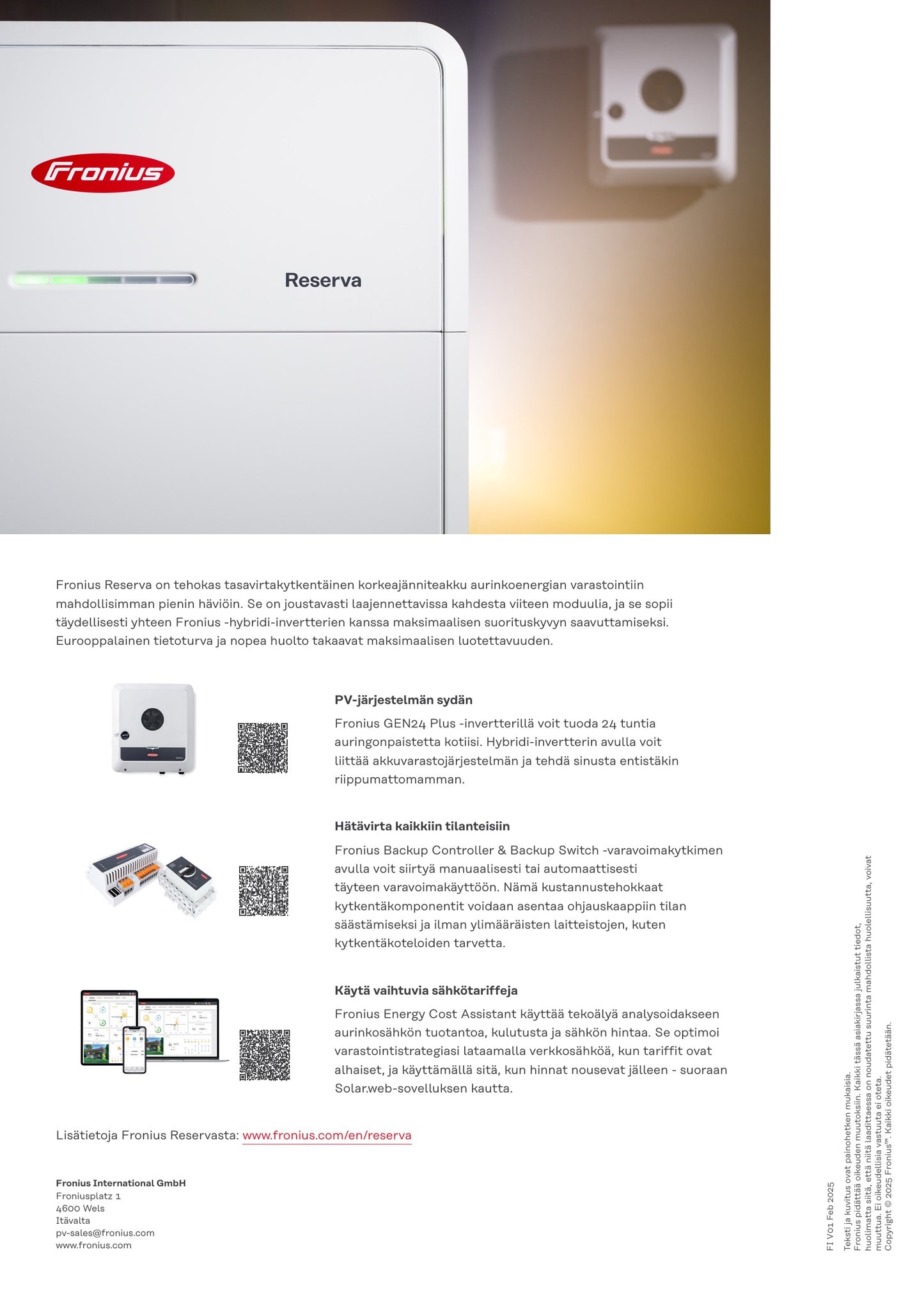 Fronius Reserva BMS- moduuli - autonlataus.com