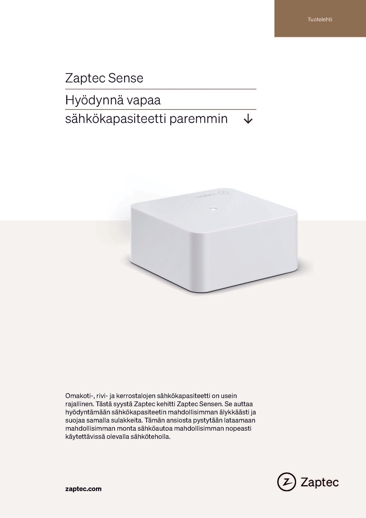 Zaptec Sense dynaaminen kuormanhallinta HAN- porttiin - autonlataus.com