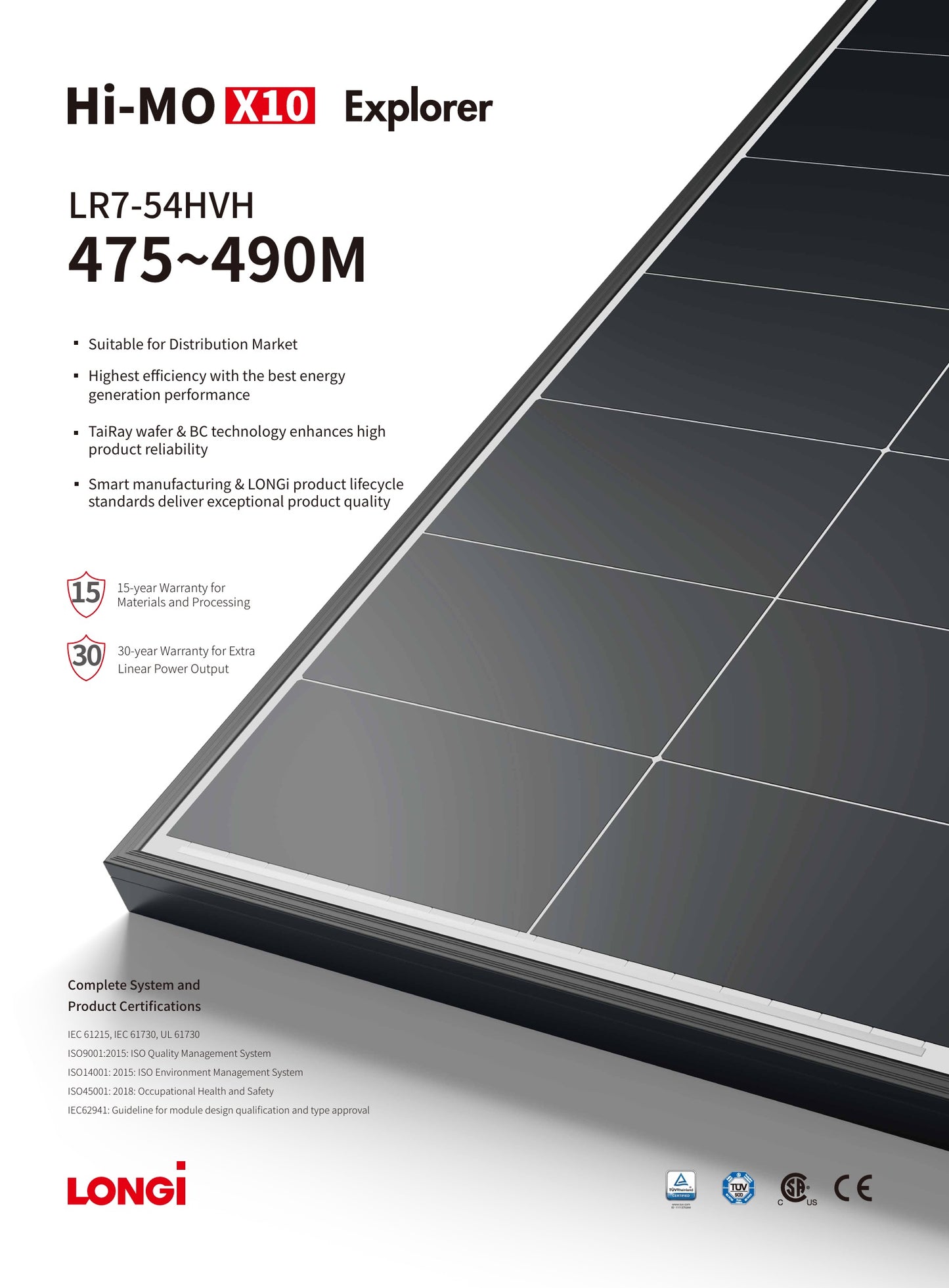 SOLAR PANEL LONGI HI-MO X10 485W BLACK