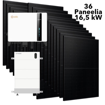 Solis 10kW hybrid inverter, 11kWh Dyness Pro Batteries and 36 Jinko 435W full black solar panels 15.6kW
