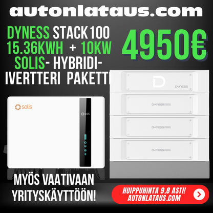 Solis 10kW hybrid inverter and BtoB Dyness Stack 15kWh battery pack