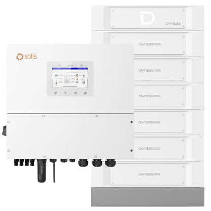Solis 20kW hybridi-invertteri + Dyness Stack100 30,72 kWh akkupaketti asennettuna