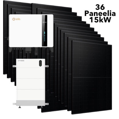 Solis 10kW hybridi-invertteri, 11kWh Dyness Pro Akut ja 36 kpl täysin mustaa Jinko 435W aurinkopaneelia 15.6kW - autonlataus.com