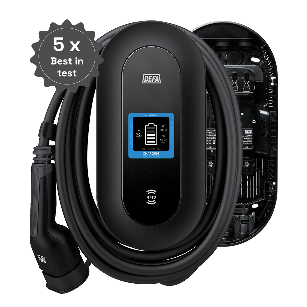 Defa Power 22 kW home charging station, 6 m Type 2 cable + load management