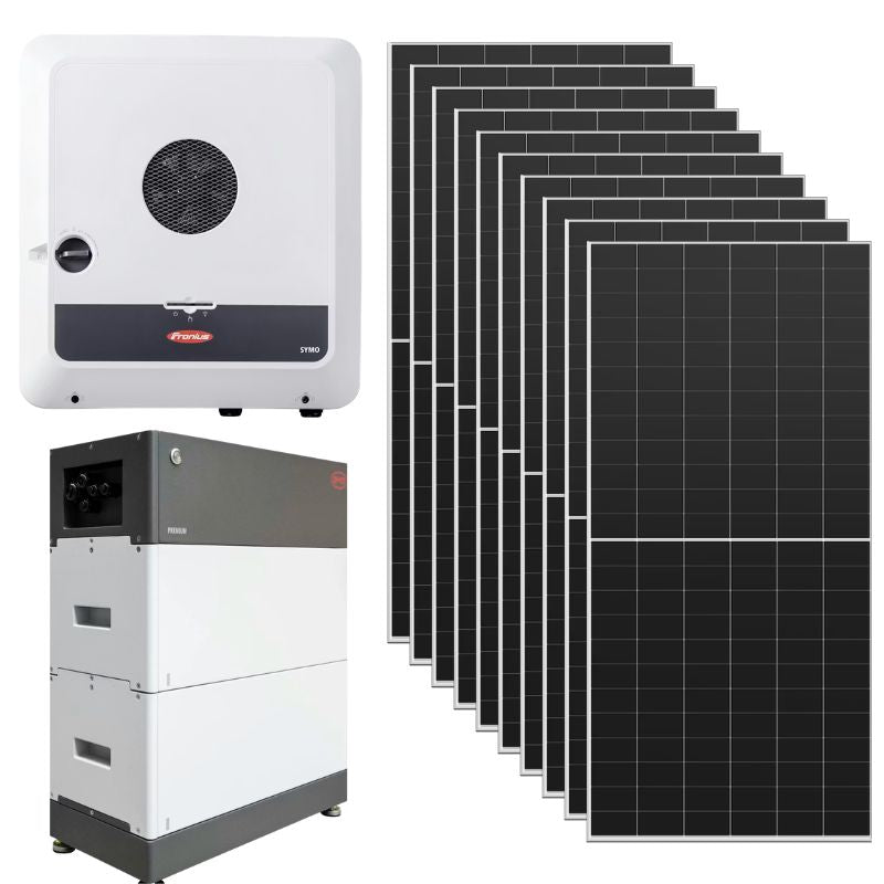 Fronius Symo Hybridi-invertteri 5.0 Gen24 Plus+BYD HVS 5.12kWh+10 kpl Longi BiFacial 645W Paneelia - autonlataus.com