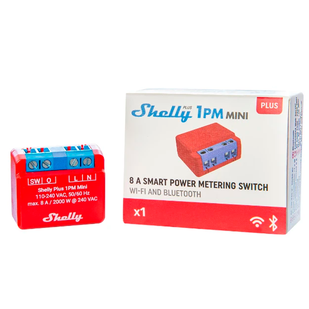 Shelly Plus 1PM MINI Rele sähkön mittauksella (WiFi-ohjaus), 1-kanavainen - autonlataus.com