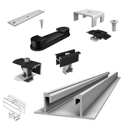 K2 Speedrail aurinkopaneelien asennuspaketti profiilipeltikatolle M (n. 8-10kWh) - autonlataus.com