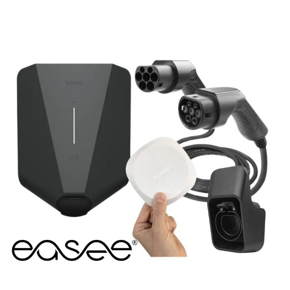 COMBO+! Easee 22 kW latausasema + Easee Equalizer (Vaatii HAN- portin) + 3m 22kW + pistoketeline kaapeli - autonlataus.com