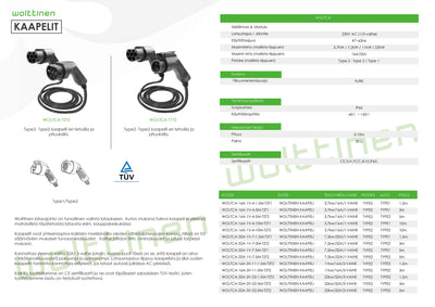 Wolttinen Latausjohto Type2-Type2 - autonlataus.com