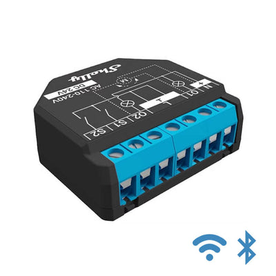 Shelly Plus 2PM Rele sähkön mittauksella (WiFi-ohjaus), 2-kanavainen - autonlataus.com